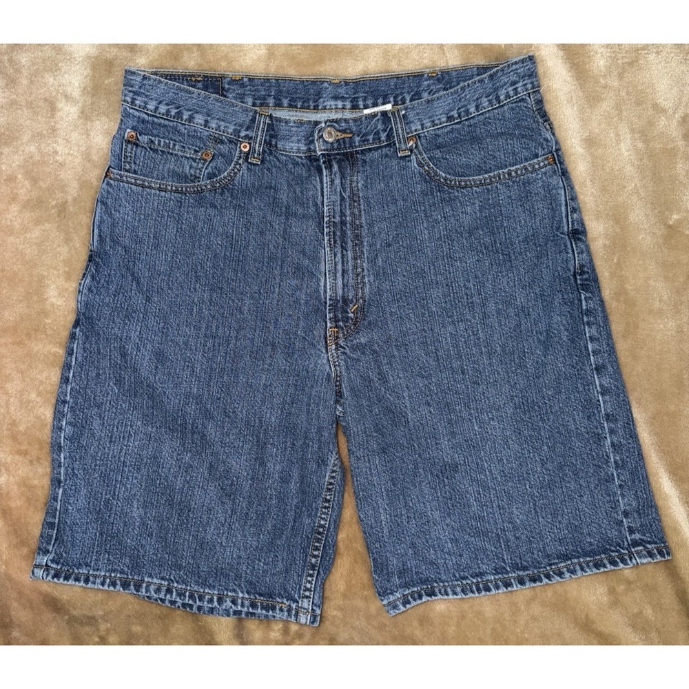 Levi Strauss 550 Shorts Size 38 Flat Front 5 Pocket Design Relaxed Fit Blue Y2K